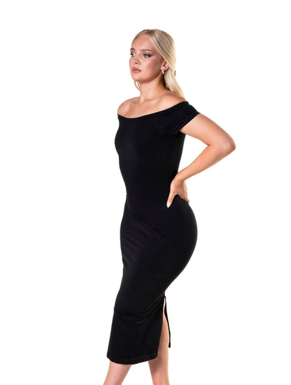 Off-Shoulder Shapewear Split Dress HeyShape