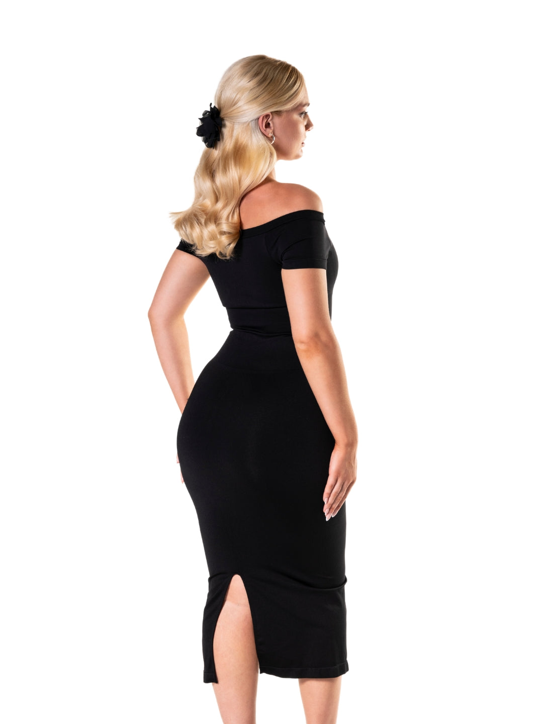 Off-Shoulder Shapewear Split Dress HeyShape