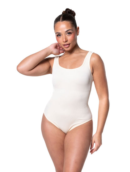 Ribbed Snatched Shapewear Bodysuit HeyShape