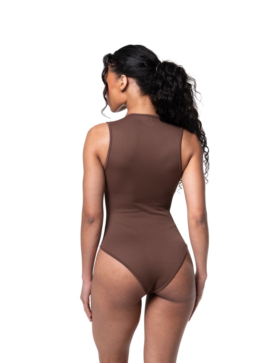 Ribbed Square Neck Shapewear Bodysuit HeyShape