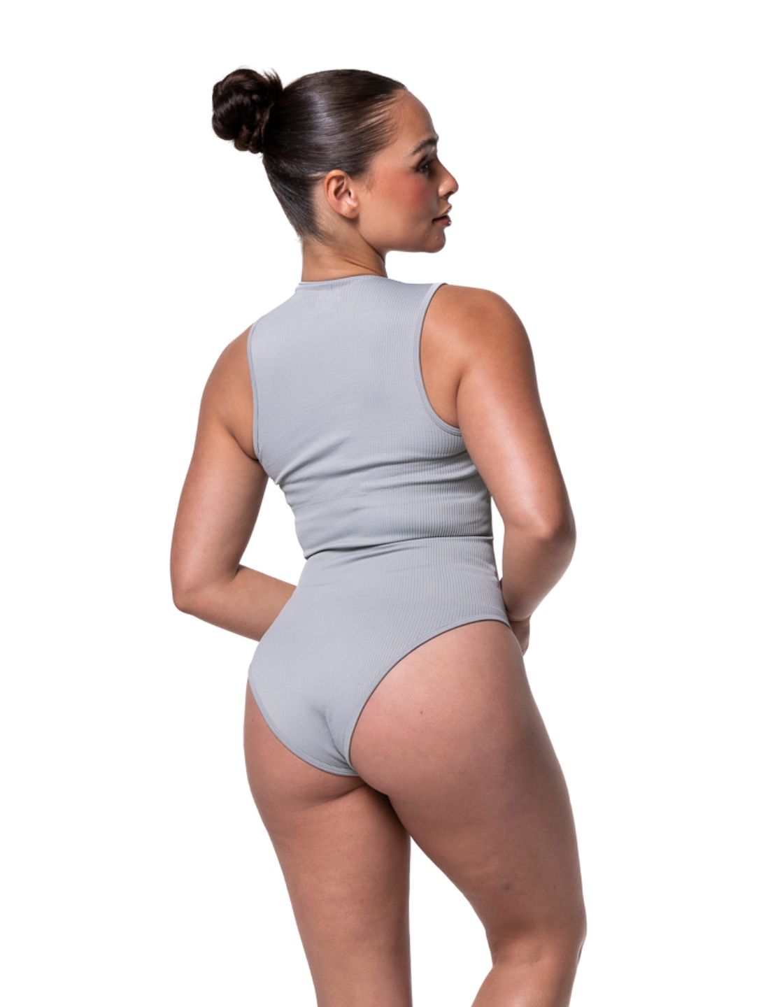 Ribbed Square Neck Shapewear Bodysuit HeyShape