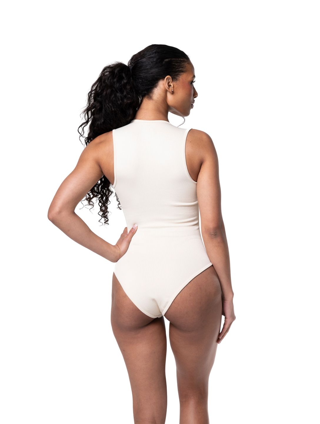 Ribbed Square Neck Shapewear Bodysuit HeyShape