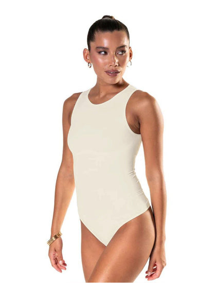 Round Neck Thong Bodysuit HeyShape