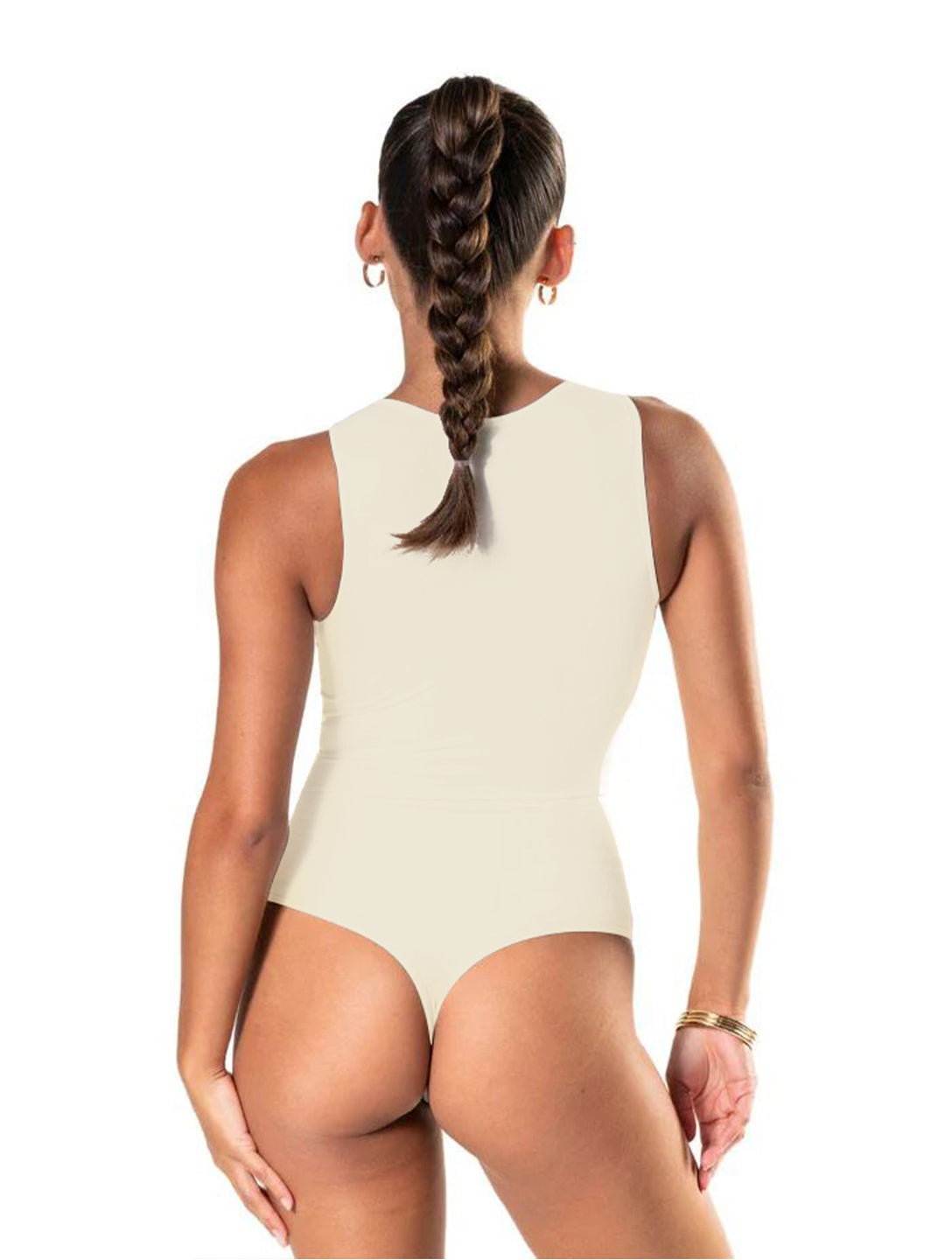 Round Neck Thong Bodysuit HeyShape