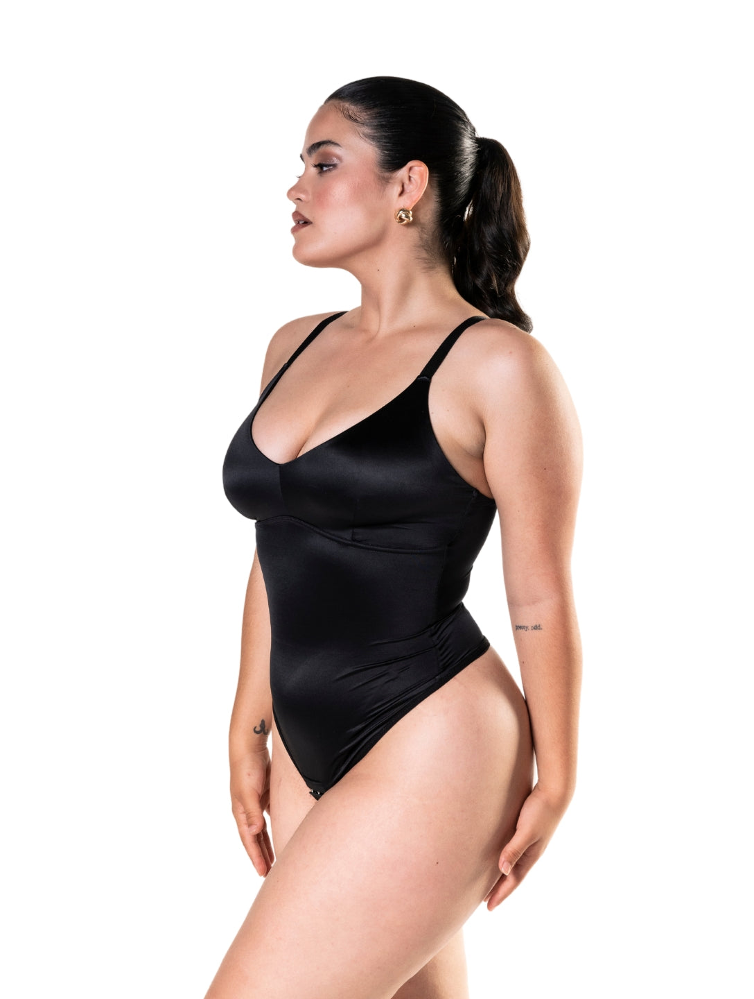 Satin Snatched Thong Bodysuit HeyShape