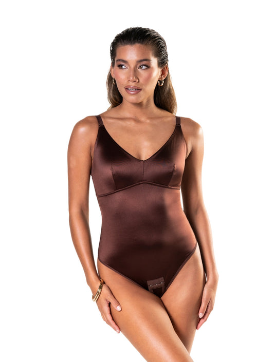 Satin Snatched Thong Bodysuit HeyShape