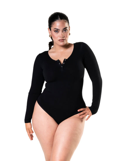 Seamless Long Sleeve Thong Bodysuit HeyShape