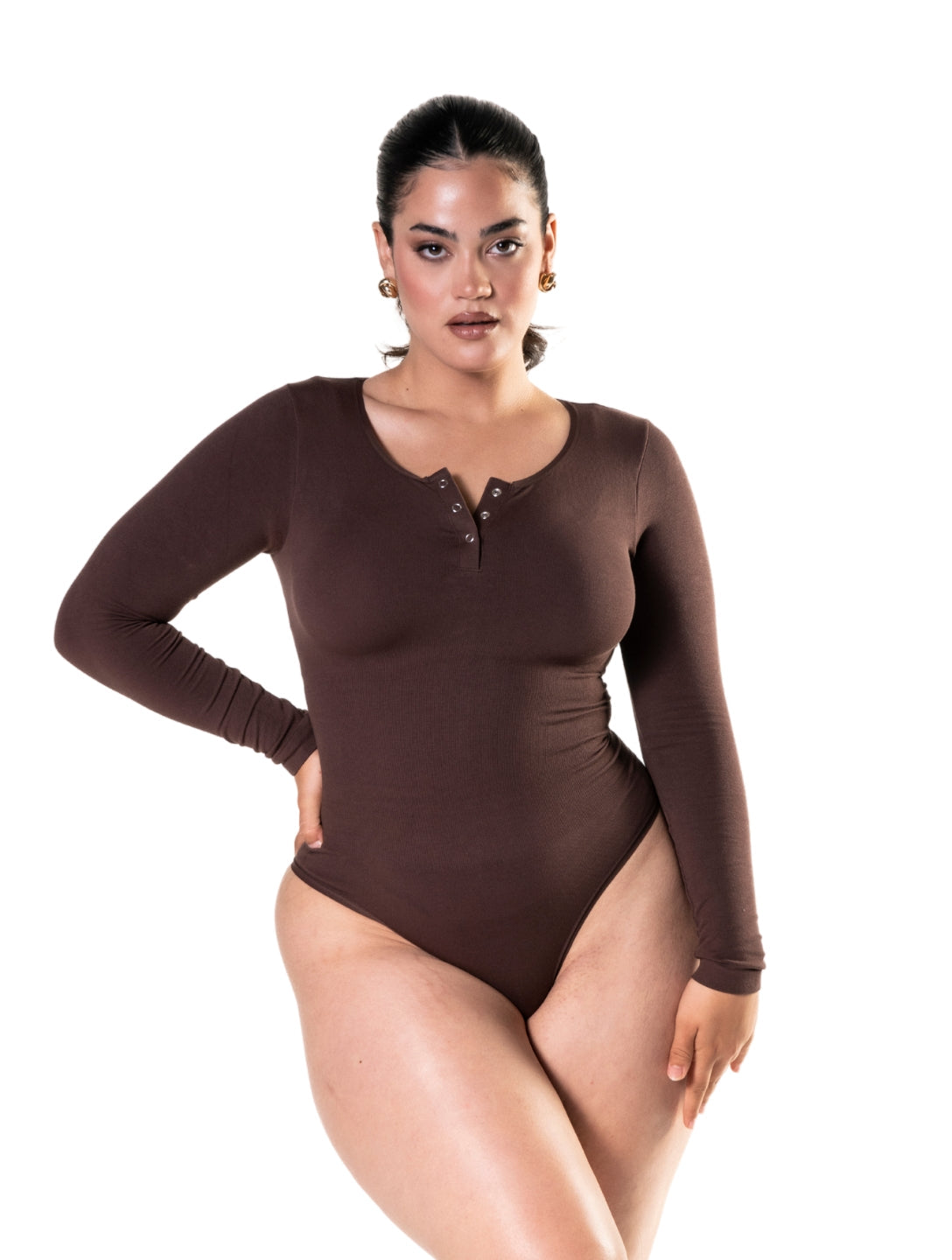 Seamless Long Sleeve Thong Bodysuit HeyShape