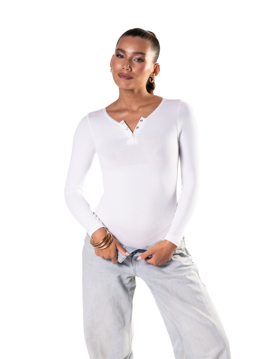 Seamless Long Sleeve Thong Bodysuit HeyShape