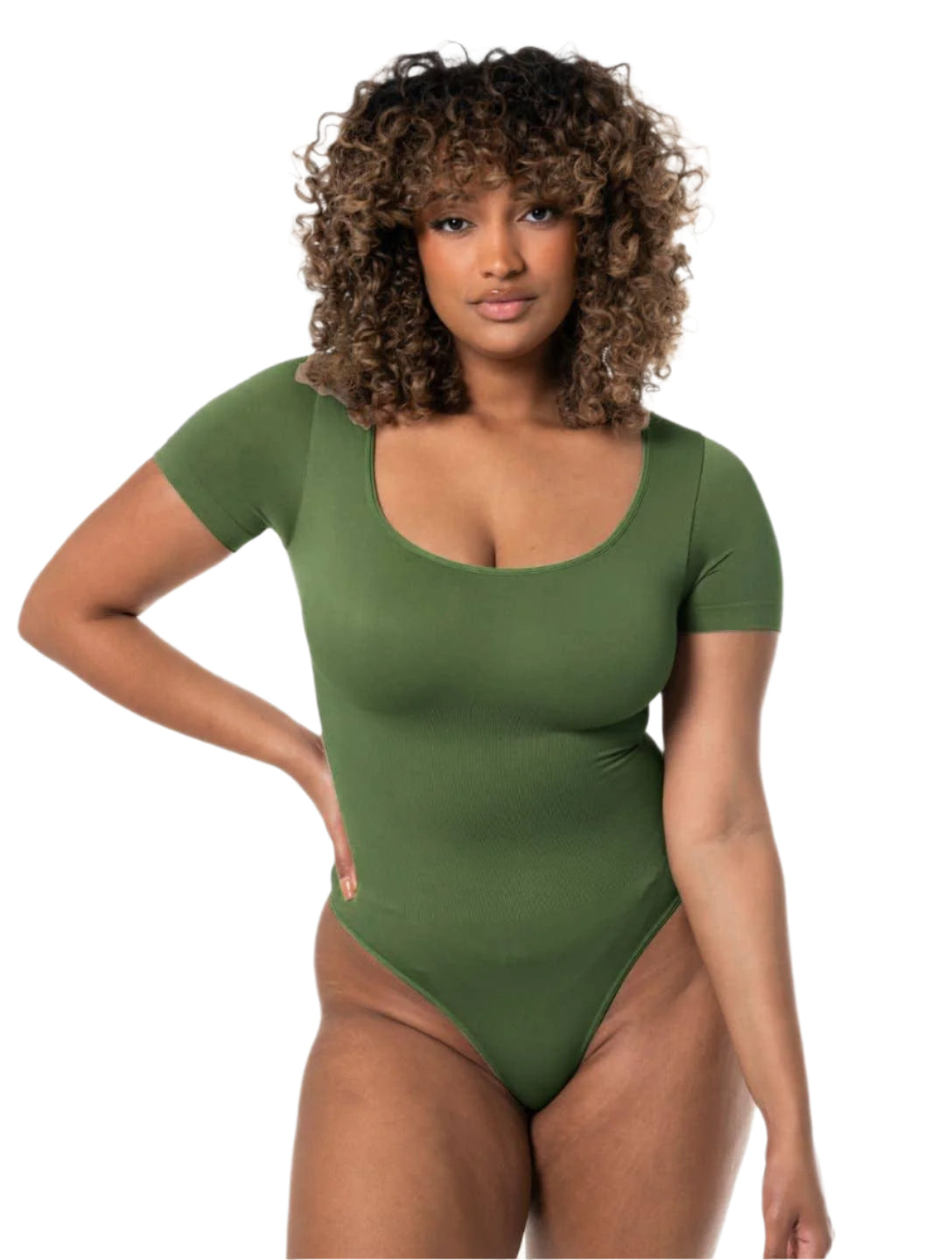 Square Neck Thong Bodysuit HeyShape