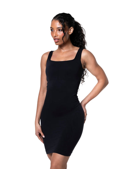 Square-Neck Seamless Mini Dress HeyShape