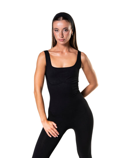 Square Neck U-Back Flared Jumpsuit HeyShape