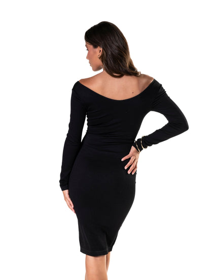 V-Neck Long Sleeve Dress HeyShape