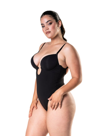 Plunge Shapewear Thong Bodysuit HeyShape