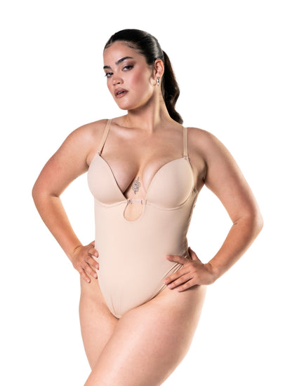 Plunge Shapewear Thong Bodysuit HeyShape